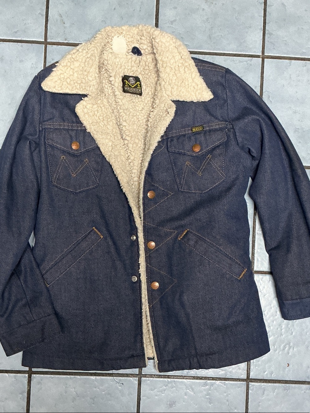 Maverick Men's Blue Denim Sherpa-Lined Field Jacket